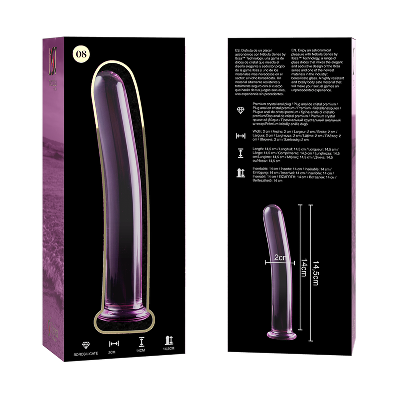 NEBULA SERIES BY IBIZA - MODELO 8 DILDO CRISTAL TRANSPARENTE 14.5 CM -O- 2 CM