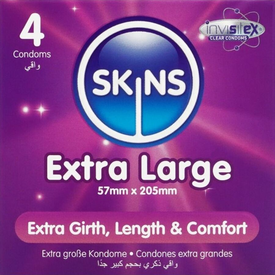 SKINS - TAMAÑO XL PRESERVATIVOS PREMIUM PACK 4