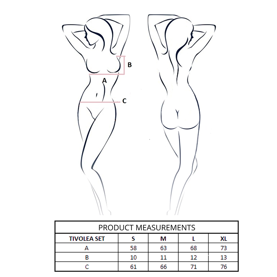 PASSION - TIVOLEA SET SUJETADOR + TANGA NEGRO L/XL