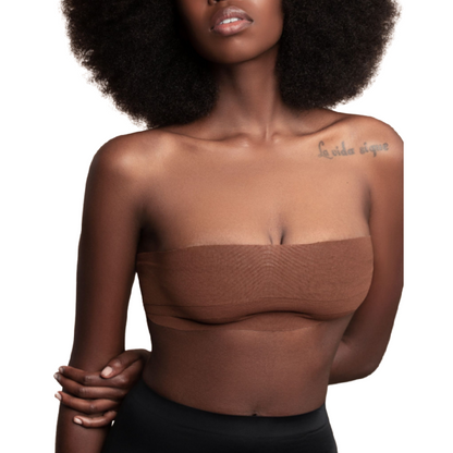 BYE-BRA - BODY CINTA 5 M X 6.5 CM + 3 PARES DE PEZONERAS MARRÓN