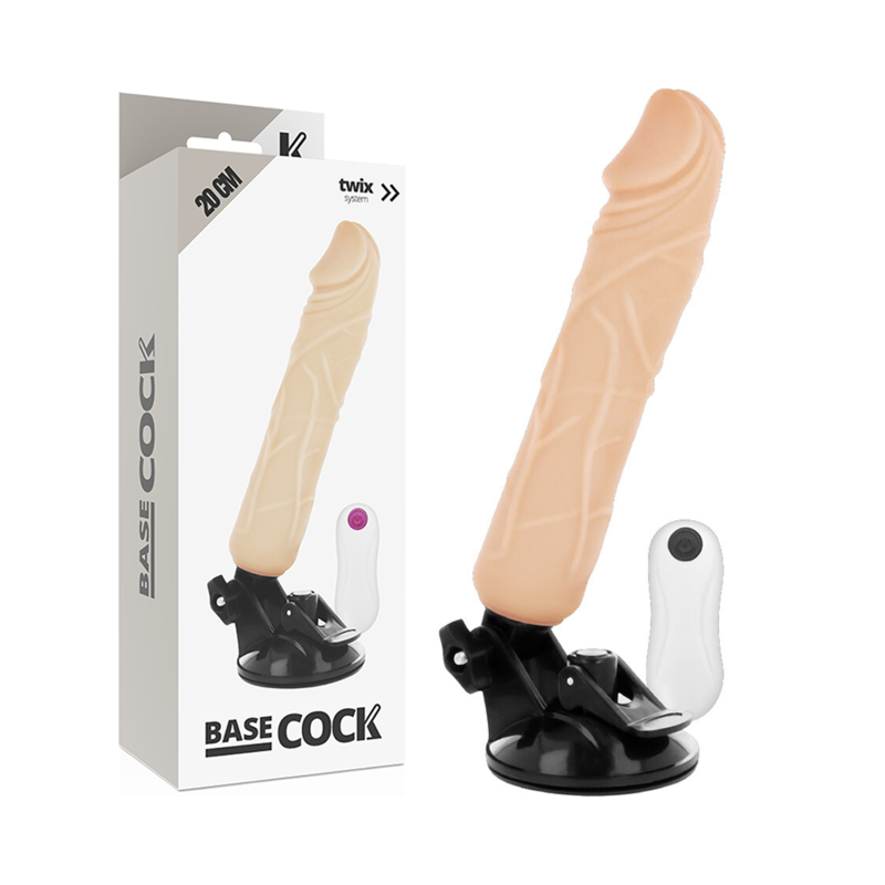 BASECOCK - VIBRADOR REALÍSTICO CONTROL REMOTO NATURAL 20 CM -O- 4 CM