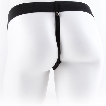 FETISH FANTASY SERIES - ARNÉS AJUSTABLE CONTROL REMOTO PENE REALÍSTICO CON TESTÍCULOS 17.8 CM