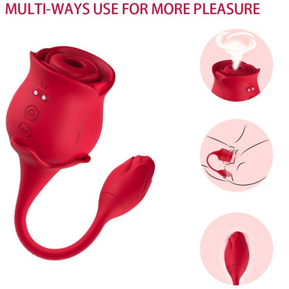 ARMONY - ROSA SUCCIONADOR DE CLÍTORIS & VIBRADOR 10 MODOS ROJO