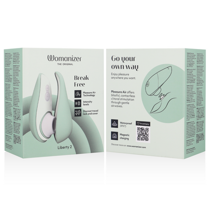 WOMANIZER - LIBERTY 2 ESTIMULADOR & SUCCIONADOR CLÍTORIS VERDE CLARO