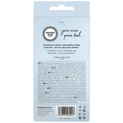 MISTER SIZE - PRESERVATIVOS TALLA XS 47 MM (10 UNIDADES)