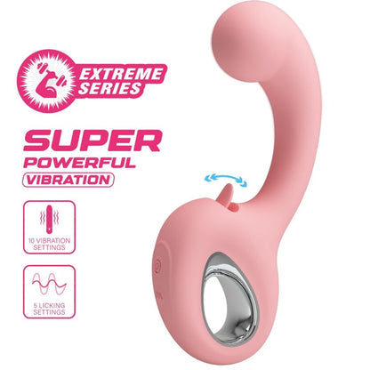 PRETTY LOVE - ERYNNYES VIBRADOR PUNTO G + ESTIMULADOR CLÍTORIS 10 VIBRACIONES ROSA