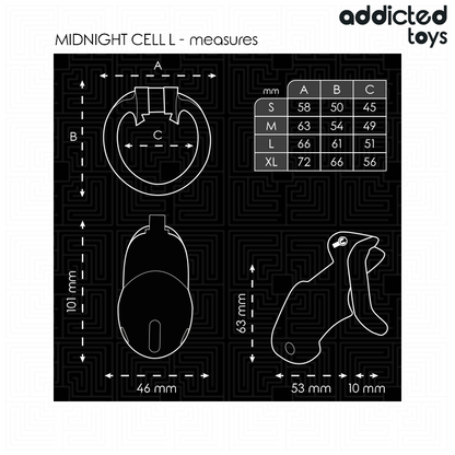 ADDICTED TOYS LOCKED - MINDNIGHT CELL JAULA PARA PENE TALLA L
