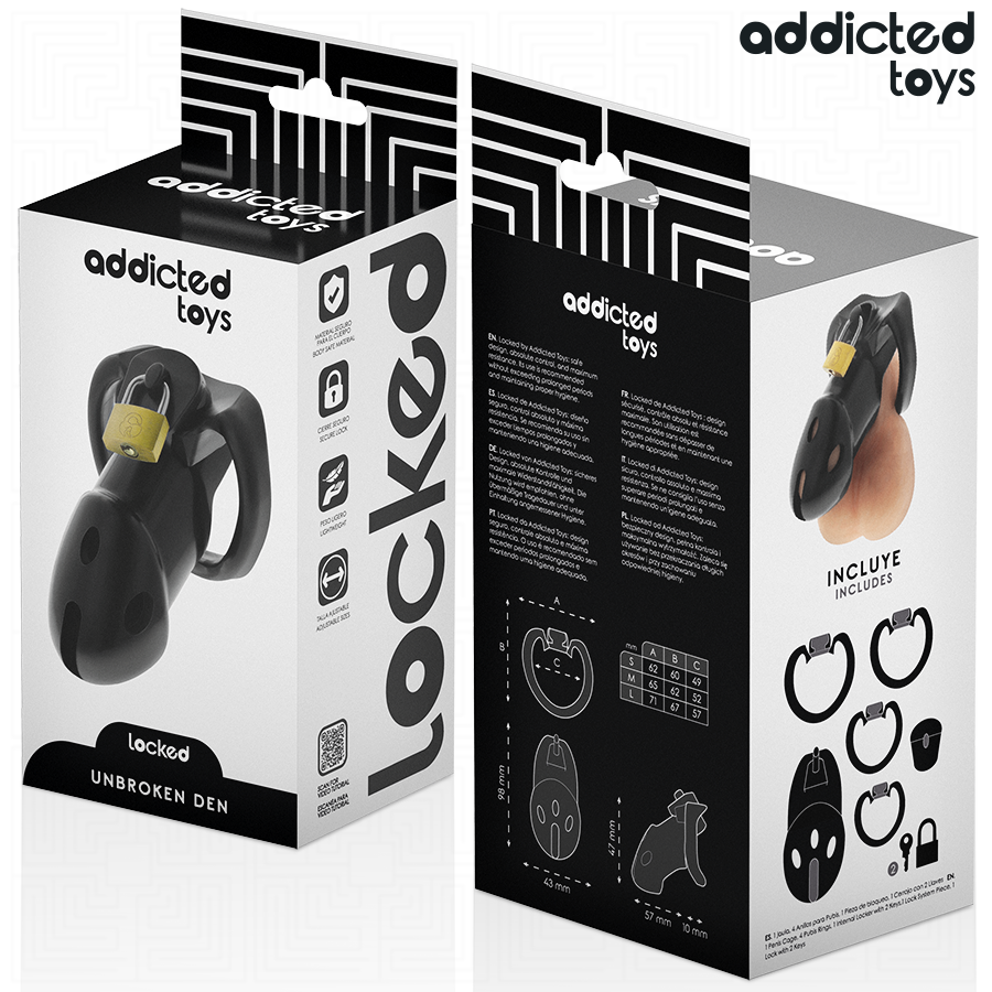 ADDICTED TOYS LOCKED - UNBROKEN DEN JAULA PARA PENE 9,8 CM