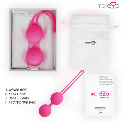 MORESSA - OSIAN TWO ENTRENAMIENTO SUELO PELVICO 101gr PREMIUM SILICONA ROSA