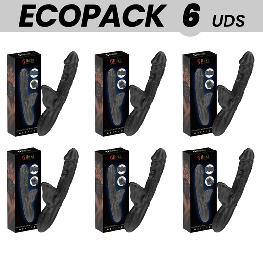 ECOPACKS 6 UDS - IBIZA VIBRADOR Y ESTIMULADOR DE CLÍTORIS CON EFECTO MORDEDOR Y ROTACIÓN
