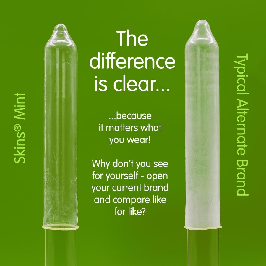 SKINS - PRESERVATIVOS PREMIUM SABOR MENTA PACK 8