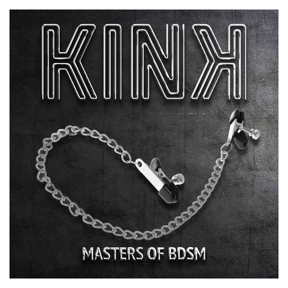 KINK - PINZAS PARA PEZONES PLANAS NEGRO CON CADENA PLATEADO 34 CM