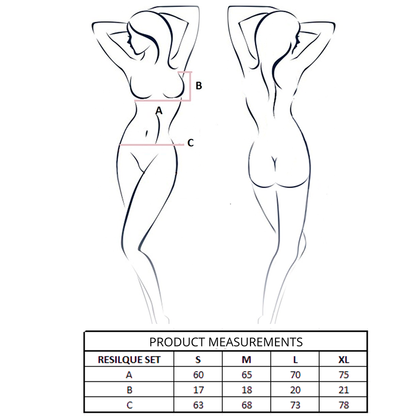 PASSION - RESILQUE SET SUJETADOR + TANGA BLANCO L/XL
