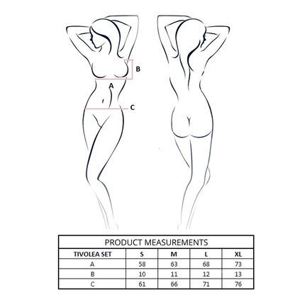 PASSION - TIVOLEA SET SUJETADOR + TANGA ROSA CLARO L/XL