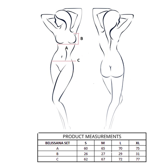 PASSION - BELISSANA SET SUJETADOR + TANGA AZUL S/M