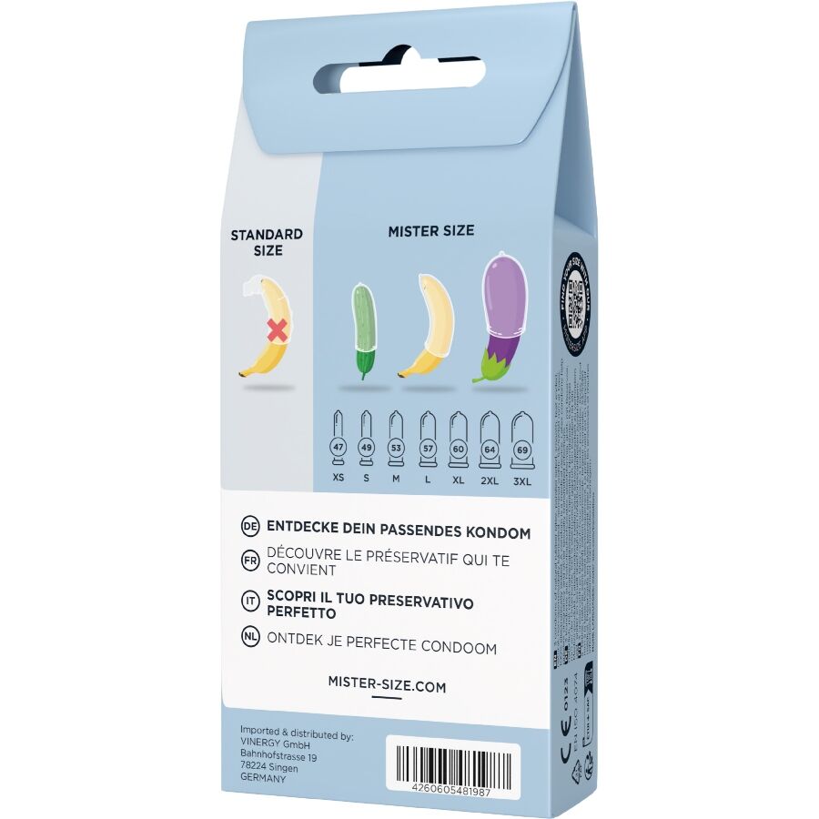 MISTER SIZE - TEST SET 3 PRESERVATIVOS DIFERENTES TALLAS + CINTA MÉTRICA