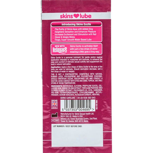 SKINS - EXCITE LUBRICANTE BASE DE AGUA MONODOSIS 5 ML