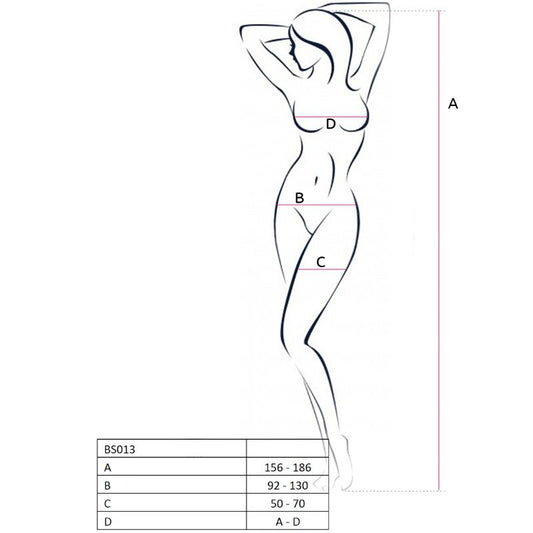 PASSION - WOMAN BS013 BODYSTOCKING BLANCO TALLA ÚNICA