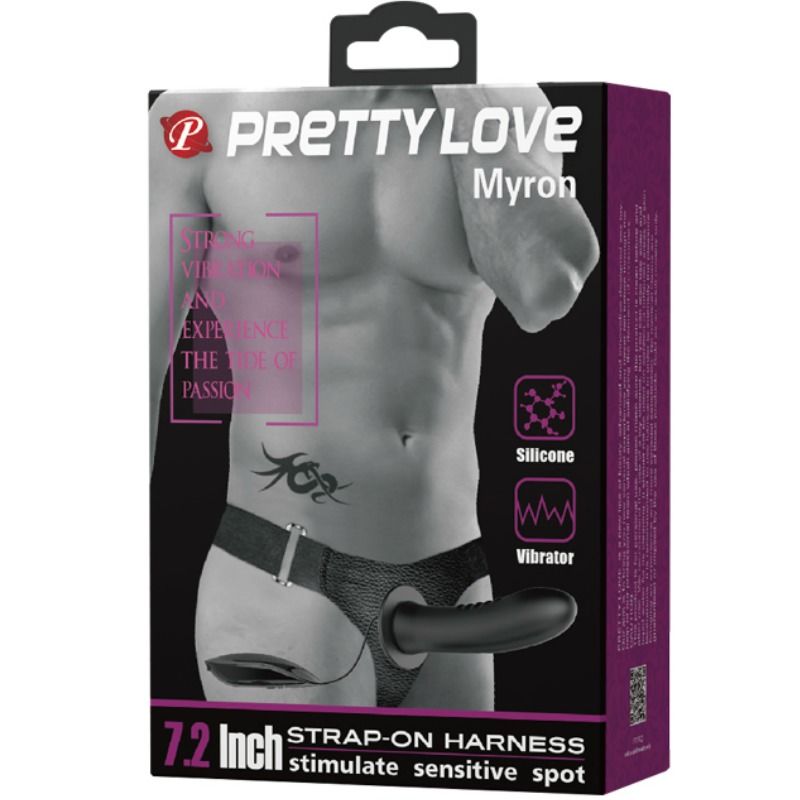 PRETTY LOVE - MYRON STRAP ON CON VIBRACIÓN Y DILDO HUECO