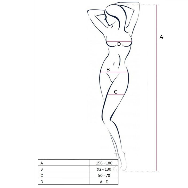 PASSION - WOMAN BS055 BODYSTOCKING ROJO TALLA ÚNICA