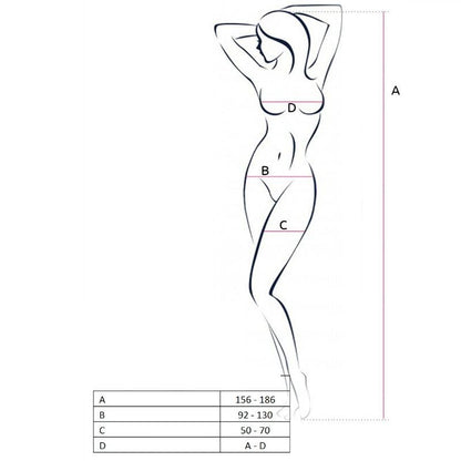 PASSION - WOMAN BS055 BODYSTOCKING NEGRO TALLA ÚNICA