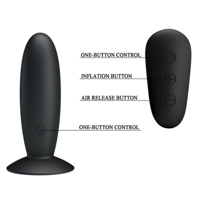 MR PLAY - PLUG ANAL CON VIBRACIÓN NEGRO CONTROL REMOTO