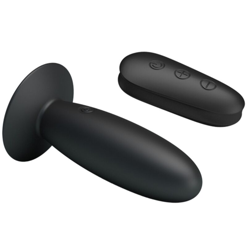 MR PLAY - PLUG ANAL CON VIBRACIÓN NEGRO CONTROL REMOTO